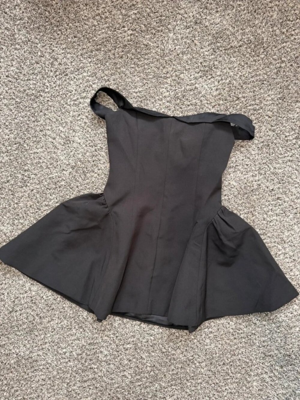 Zara Black Off-the-Shoulder Structured Mini Dress